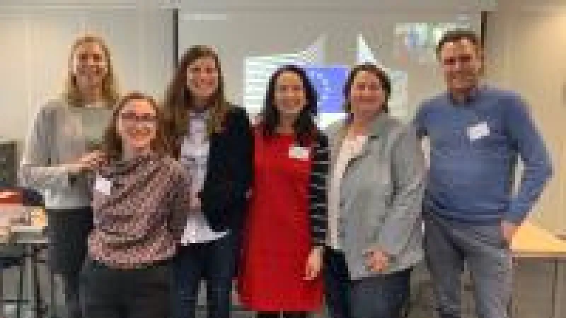 Foto (von links nach rechts): Anne Pépin (Senior Policy Officer in der EC, Gender), Marcela Linkova (Czech Academy of Sciences), Mina Stareva (Head of Sector Gender in der EC), Anita Thaler (IFZ), Jennifer Dahmen-Adkins (RWTH Aachen), Florian Holzinger (Joanneum Research)